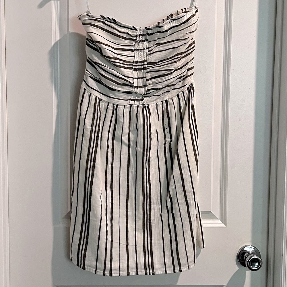 Strapless Cotton Printed Mini Dress